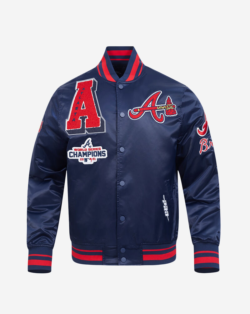 PRO STANDARD Atlanta Braves Mashup Rib Satin Jacket LAB633448-MRM Blue 1