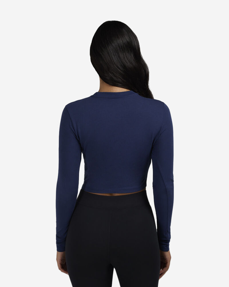 Nike NSW Chill Knit Slim Long-Sleeve Cropped Top HF5322-410 Blue 2