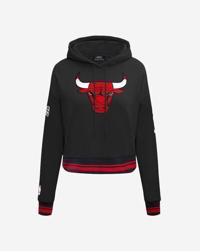Chicago Bulls Retro Classic Rib Fleece Cropped Pullover Hoodie