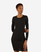 Long Sleeve Open Back Ribbed Dress
