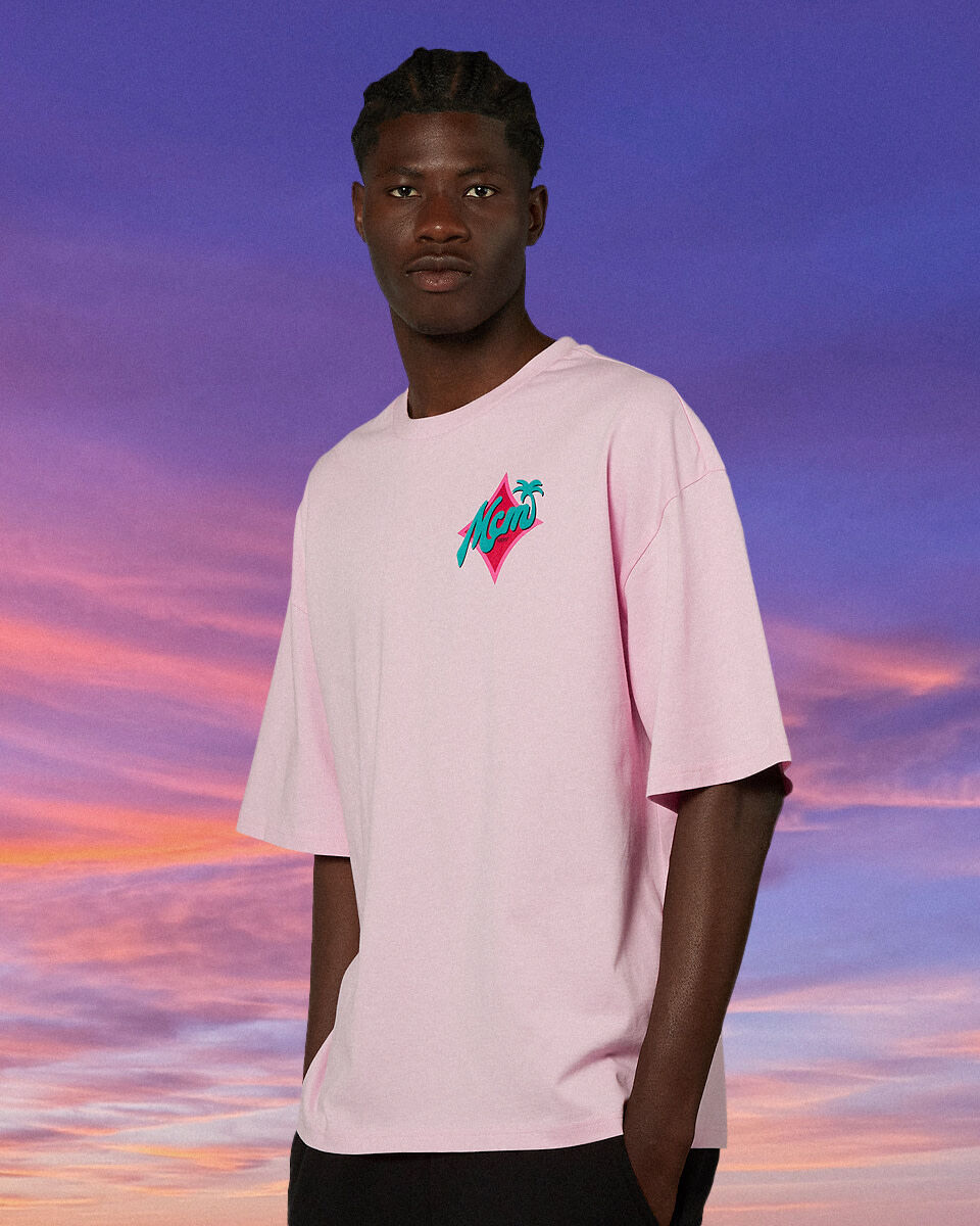 Shop MCM MCM x SNIPES Palm T-Shirt SFM252-002-3-ROS pink | SNIPES USA