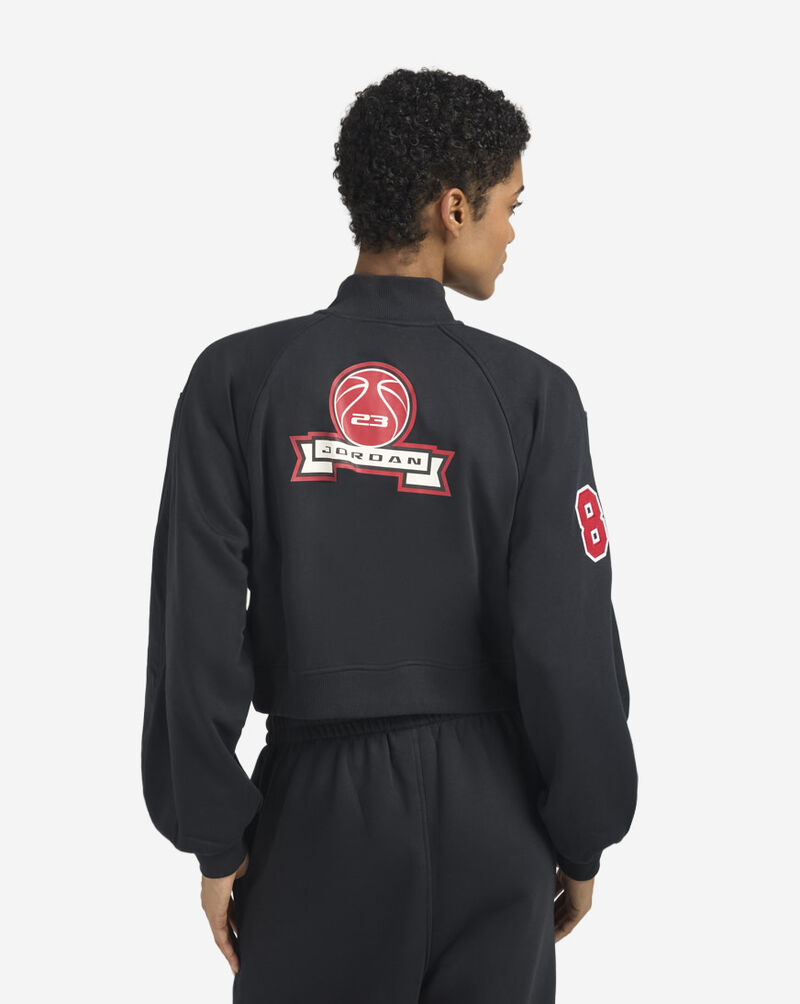 Jordan Brooklyn Fleece Cropped 1/4-Zip Top IV5321-010 Black 2