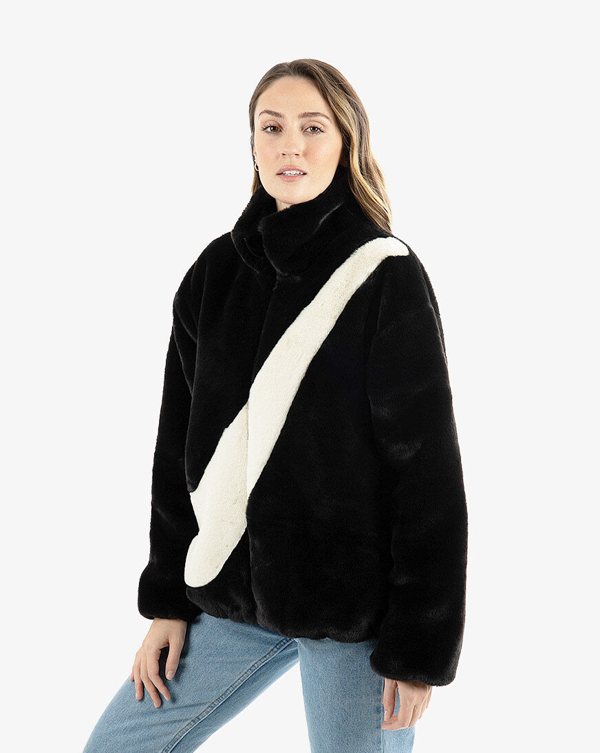 Shop Nike NSW Faux Fur Jacket CU6558-010 black | SNIPES USA