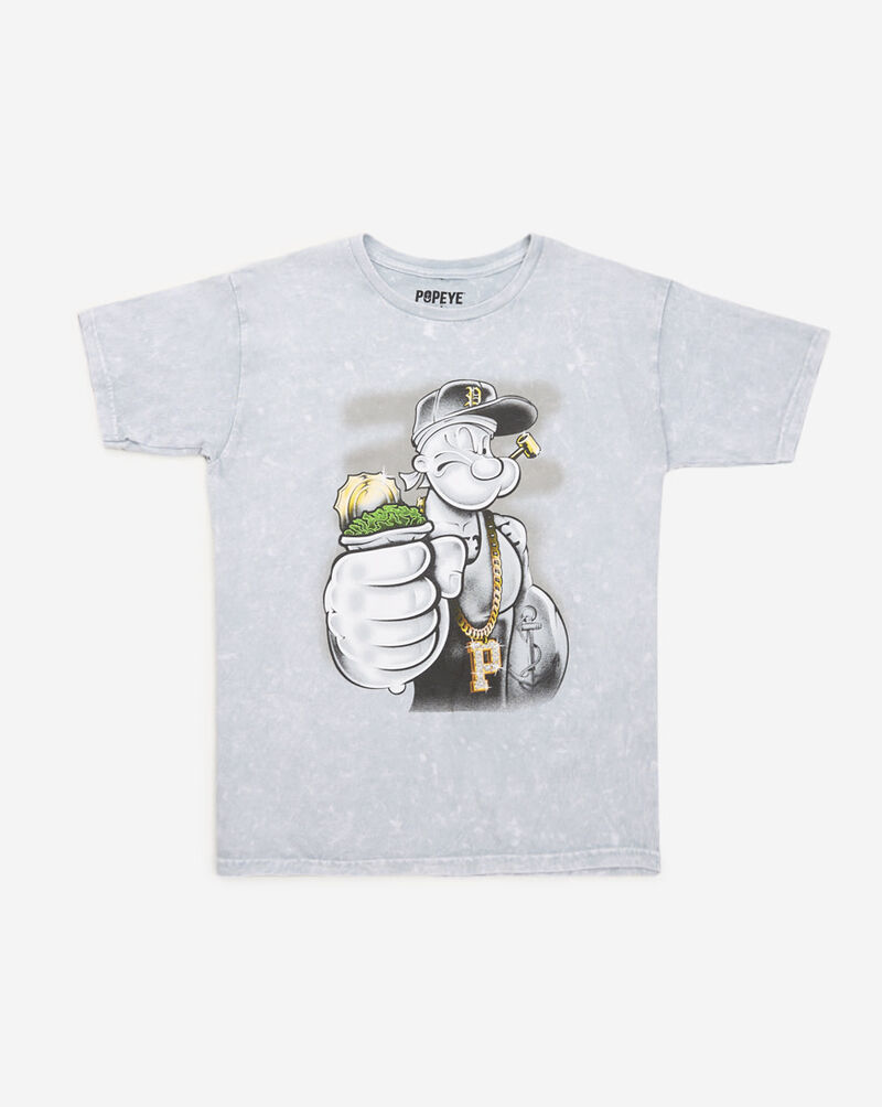 Graphic Tees Kids' Popeye Spinach Tee PPY2022YB Grey 1