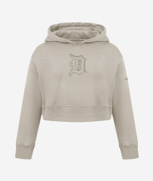 Big Girls' Detroit Tigers Neutral Fleece Pull Over Hoodie