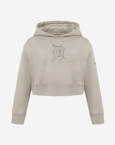Big Girls' Detroit Tigers Neutral Fleece Pull Over Hoodie