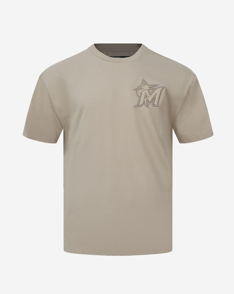 PRO STANDARD Miami Marlins Neutral Drop Shoulder Tee LMM137812-TAU Beige 1