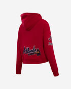 Atlanta Braves Classic Fleece Cropped Pull Over Hoodie 