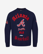 PRO STANDARD Atlanta Braves Old English Fleece Crewneck LAB5314638-MDN Blue 1
