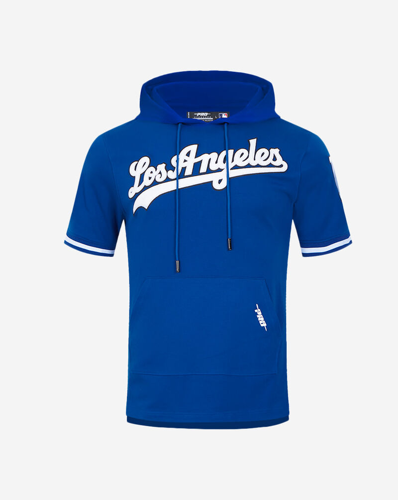 PRO STANDARD Los Angeles Dodgers Classic Chenille Double Knit Short Sleeve Pull Over Hoodie LLD135084-DBL Blue 1