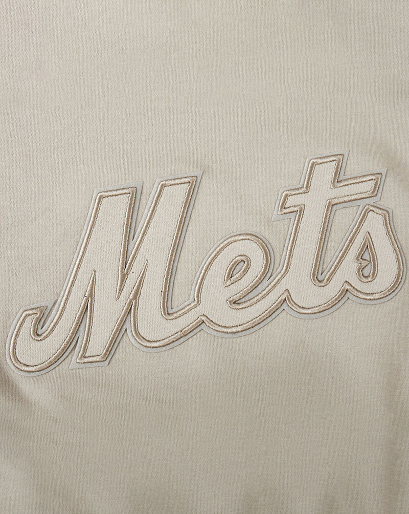 PRO STANDARD Big Girls' New York Mets Neutral Fleece Pull Over Hoodie LNMBC314952-TAU Beige 2