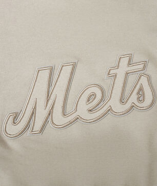 Big Girls' New York Mets Neutral Fleece Pull Over Hoodie