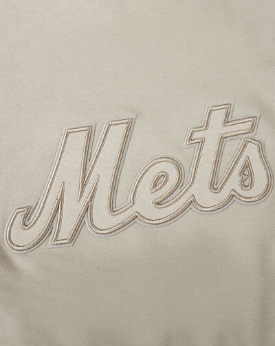 Big Girls' New York Mets Neutral Fleece Pull Over Hoodie