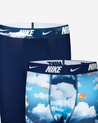 Nike Big Kids' 2PK Printed Long Boxer Briefs 9N1061-U90 Blue 2
