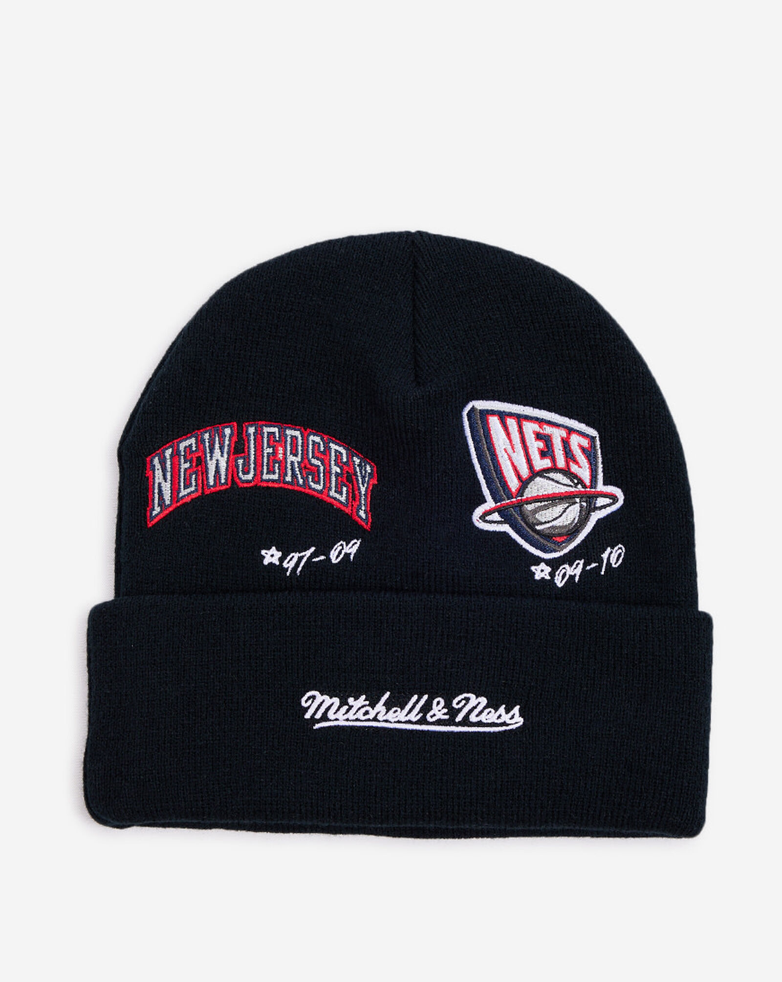 Shop Mitchell Ness New Jersey Nets Time Line Knit Beanie KTCFSH21036