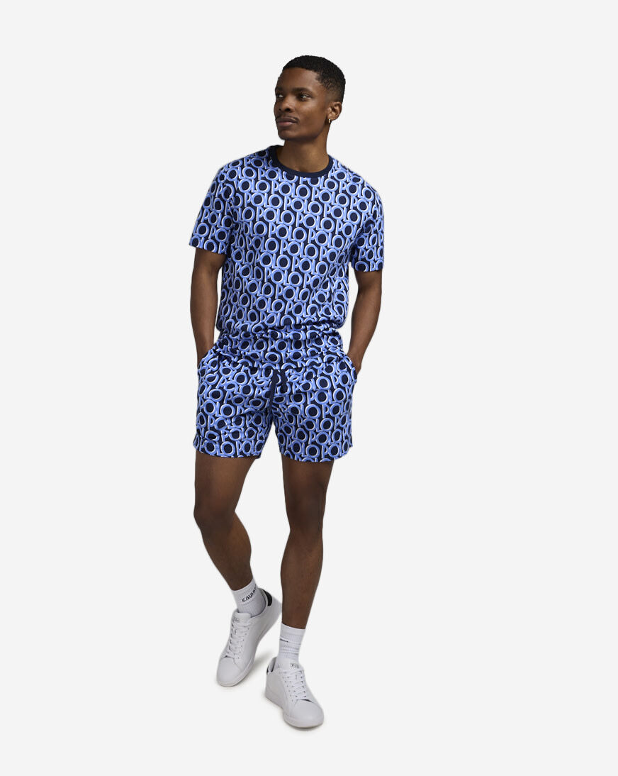 Shop Polo Ralph Lauren Printed Polo Sleep Shirt PL88FR-A2NZ blue