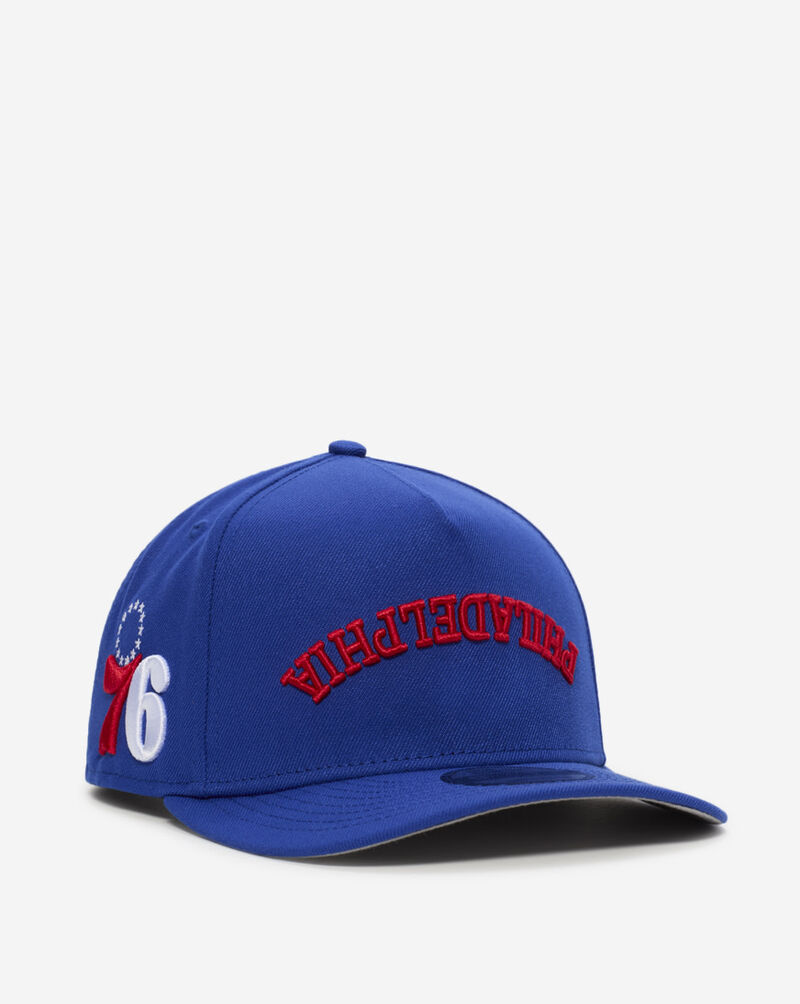 New Era 9Fifty A-Frame Philadelphia 76ers Upside Down Snapback Hat 70904237 Blue 1