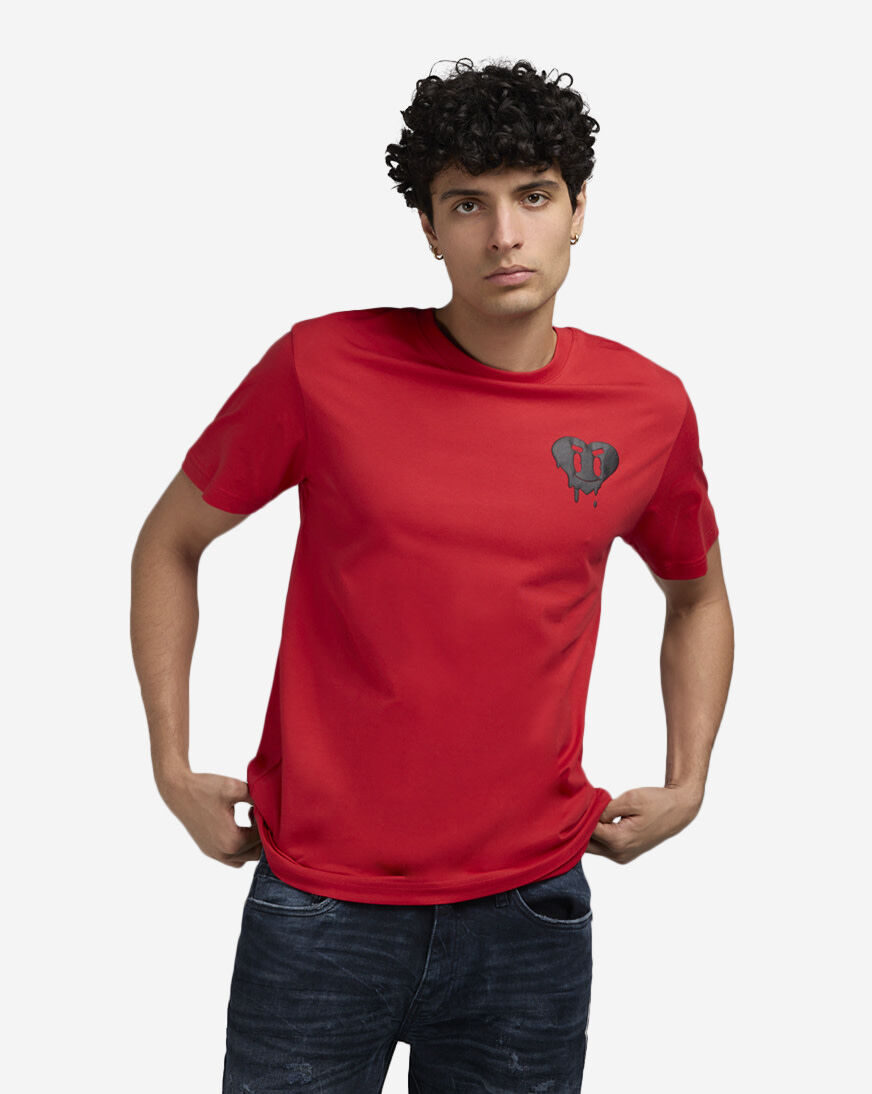 Shop Mister Tee Smiley Heart Drip Tee MTUS014-US-00491 red