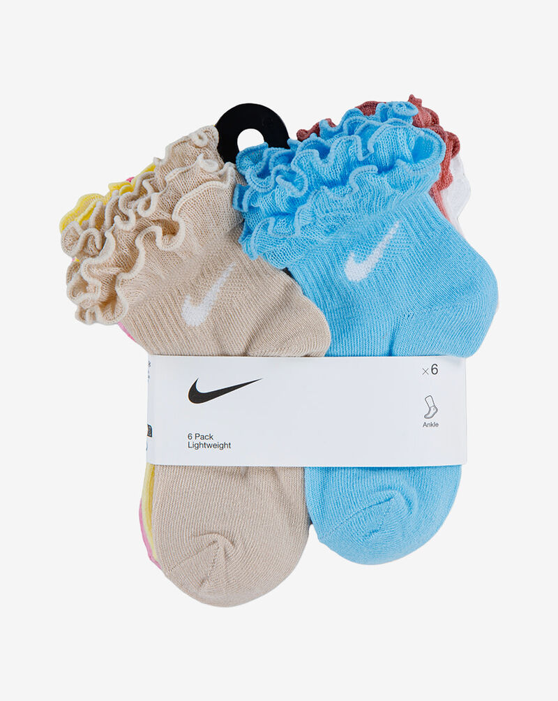 Nike Little Kids' 6PK Ruffle Ankle Socks (5-7) GN0925-X5C Beige 4