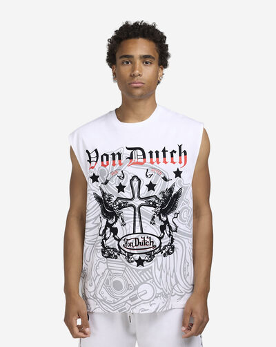 Printed Cross Muscle Tank