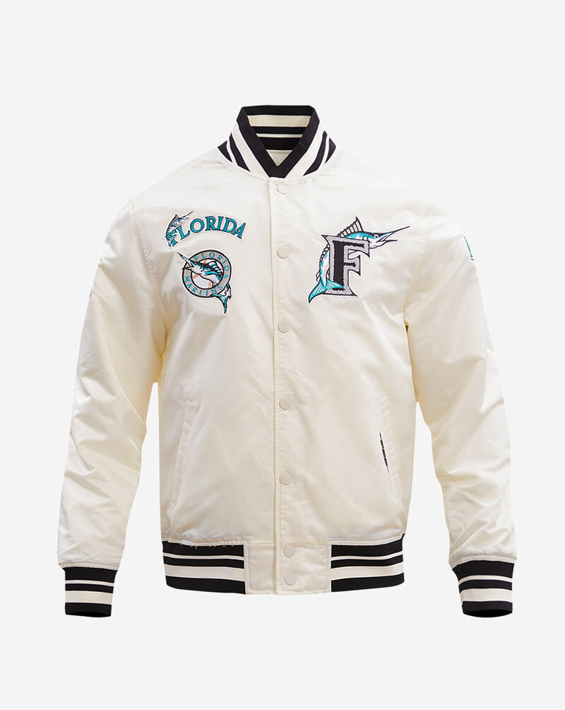 PRO STANDARD Florida Marlins Retro Classic Rib Satin Jacket LMM635529-EBK cream 1