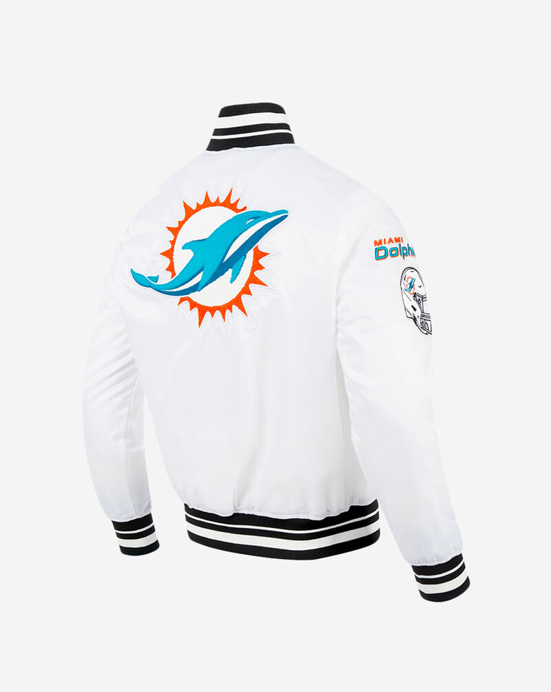 PRO STANDARD Miami Dolphins Mash Up Rib Satin Jacket FMD6410443-WBL White 3