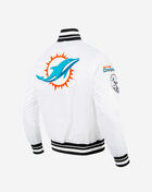 PRO STANDARD Miami Dolphins Mash Up Rib Satin Jacket FMD6410443-WBL White 3