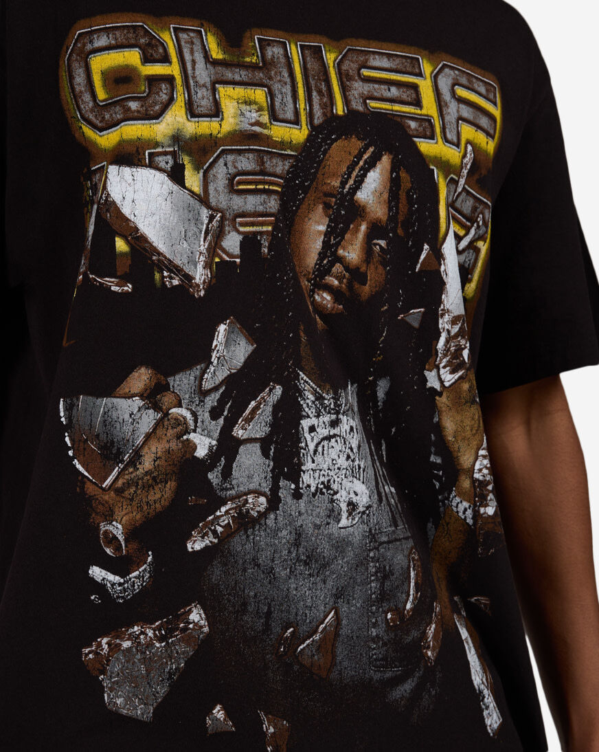 Shop Graphic Tees Chief Keef Shattered Glass Tee CKXXMSS006 black