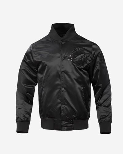 Miami Dolphins Triple Black Satin Jacket