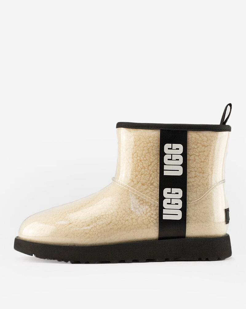 Shop UGG Classic Clear Mini Faux-Shearling Rain Boots