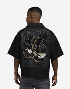 Smoke Rise Oversized Cropped Eagle Print Woven Top WH25292SN-BLK Black 2