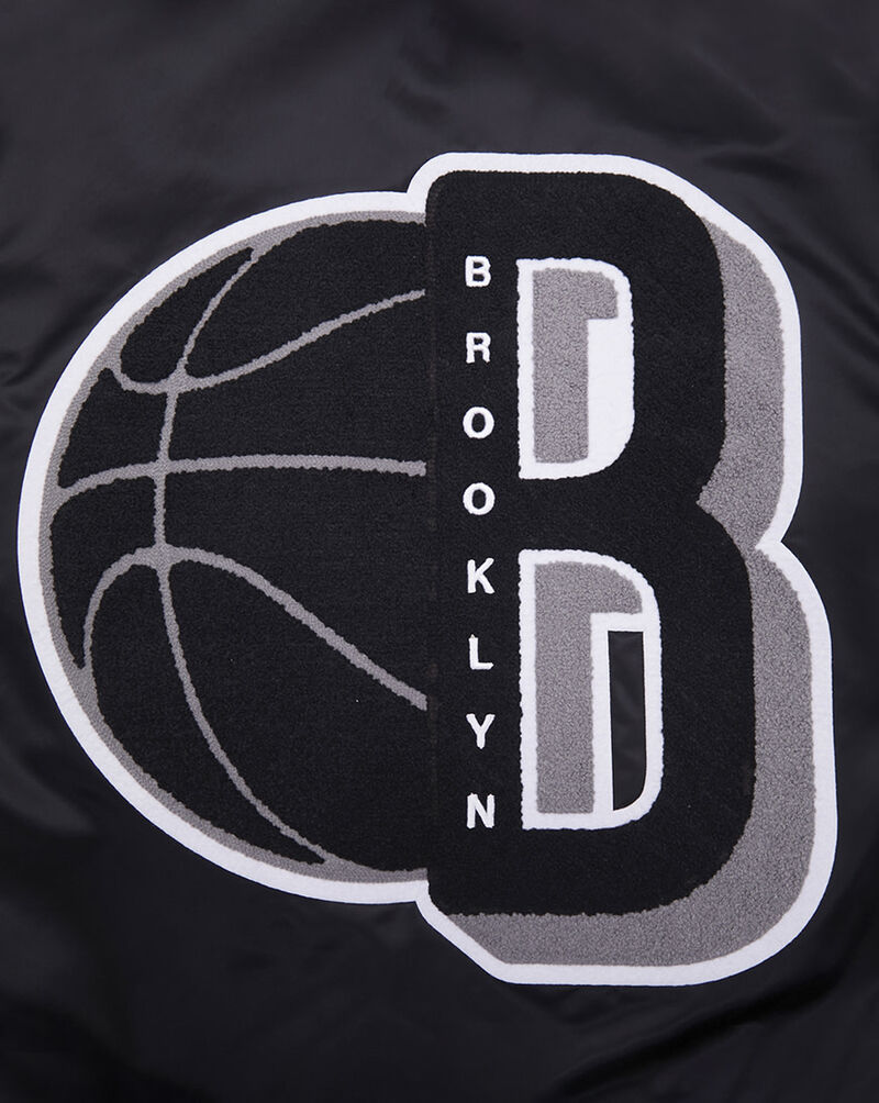 PRO STANDARD Brooklyn Nets Mash Up Rib Satin Jacket BBN6515680-BGY Black 2