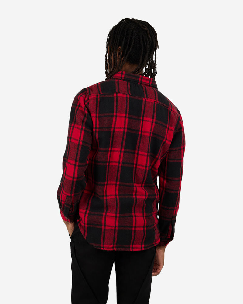 CALIBER DENIM MEN APPAREL Plaid Flap Pocket Flannel Shirt C13162-RED Red 3