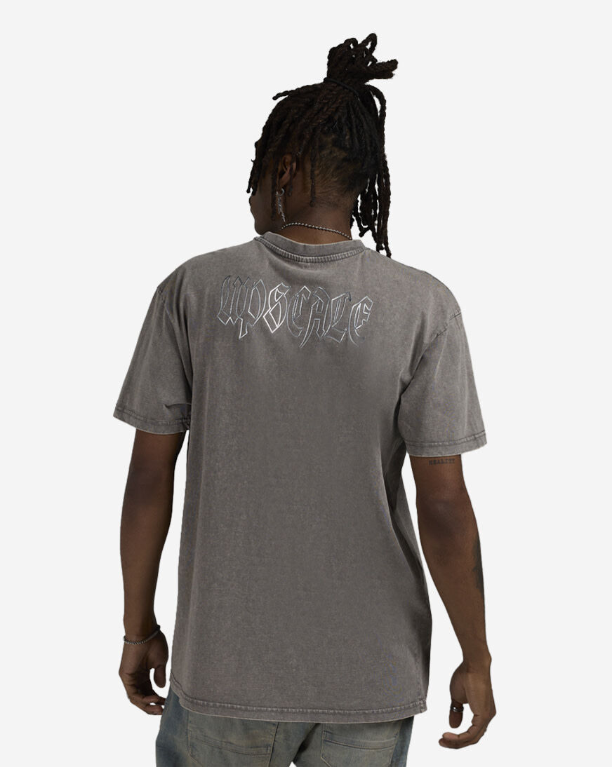 Shop Upscale Chrome Hanging Crosses Acid Washed Tee MTUS524A-02726