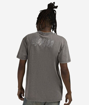 Chrome Hanging Crosses Acid Washed Tee