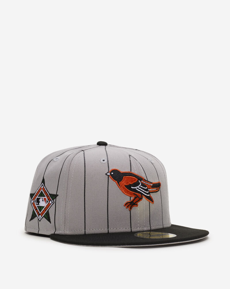 New Era 59Fifty Baltimore Orioles DSM Pinstripe Fitted Hat 60770386 Grey 1