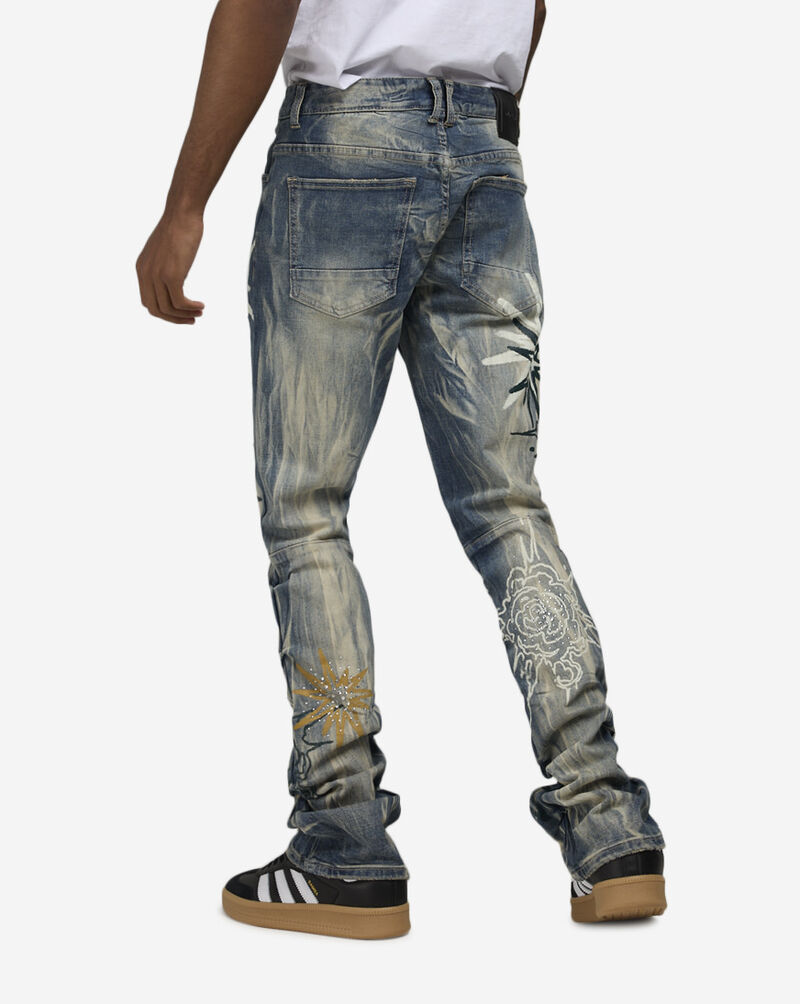 Smoke Rise Stacked Doodle Multi Patch Jean JP24528SNZ-BLU Blue 2