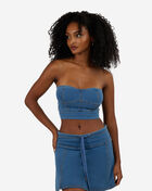 Faux Denim Knit Corset