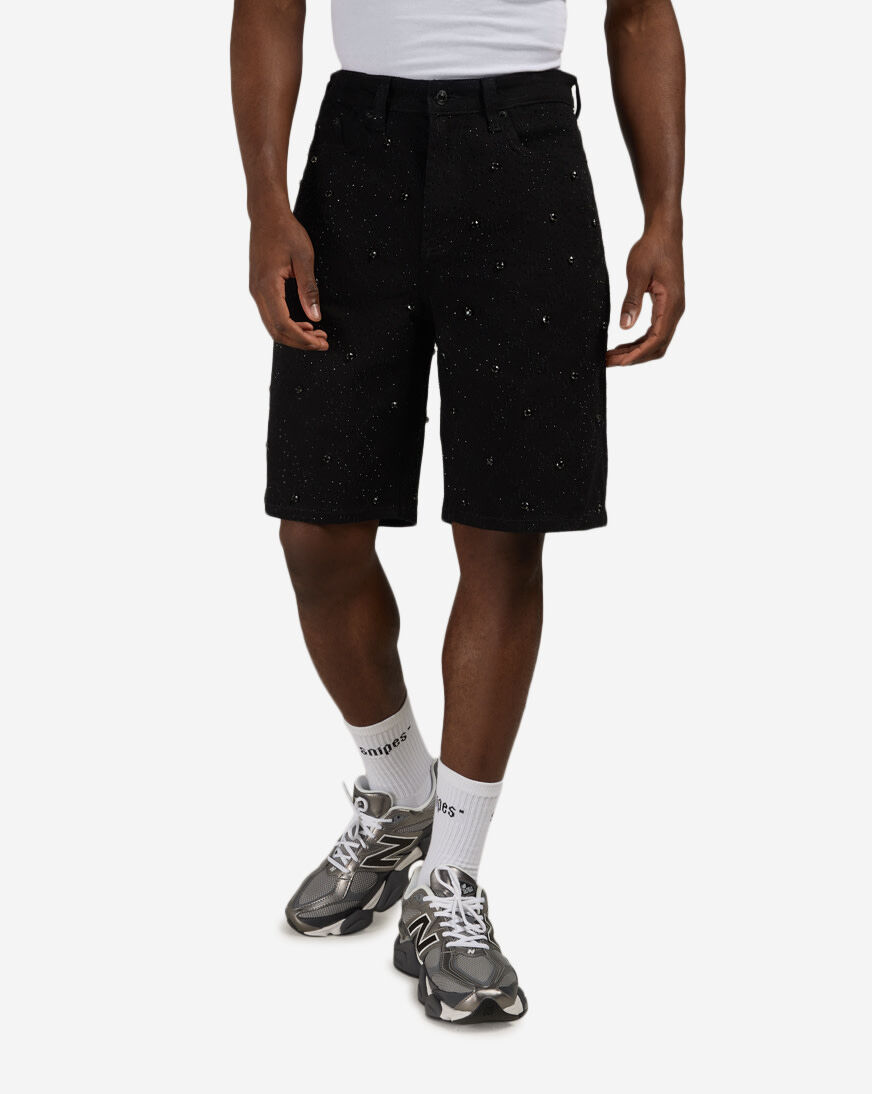 【中古】KUNST BAUM DB Stand Short Shop Decibel 5Pkt Distressed Denim Short DECWB508-BLK black