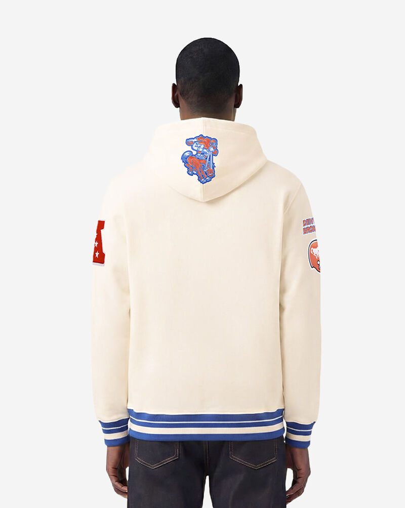 PRO STANDARD Denver Broncos Retro Classic Fleece Pullover Hoodie FDB543434-ERB cream 3