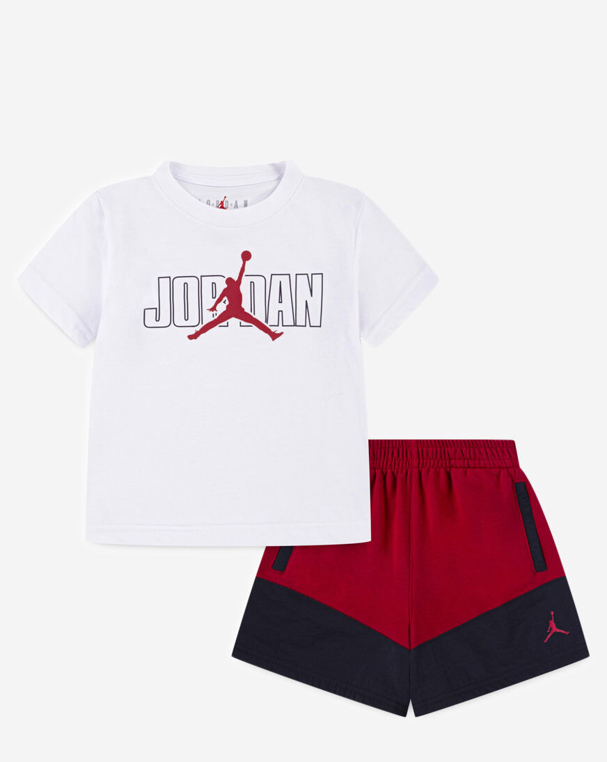 Shop Jordan Toddler Stacked Short Set 75D767-R78 red