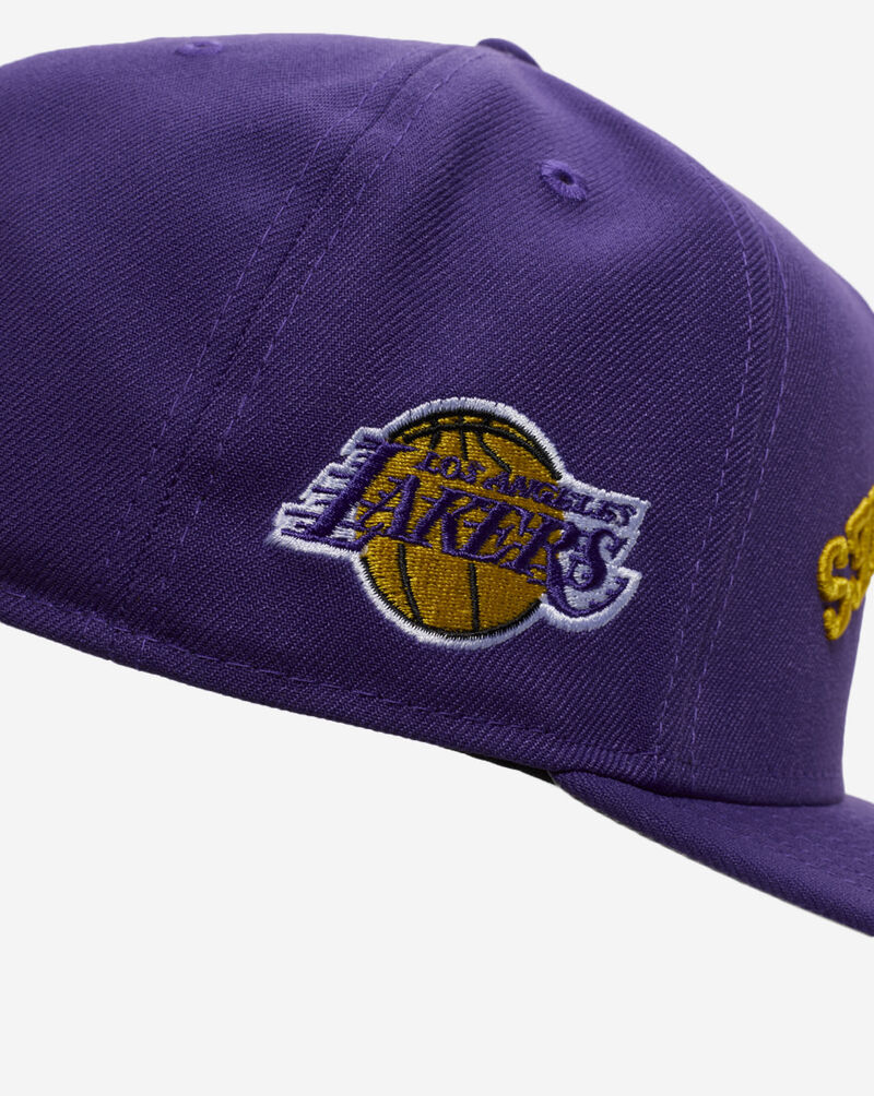 New Era 9Fifty A-Frame Los Angeles Lakers Upside Down Snapback Hat 70904235 Purple 2