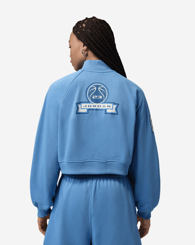 Jordan Brooklyn Fleece Cropped 1/4-Zip Top IV5321-489 Blue 2