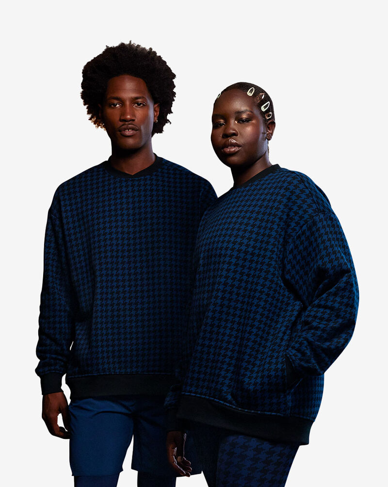 adidas IVY PARK Allover Print Crewneck Sweatshirt  HH9521 Blue 1