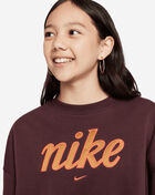 Nike Girls'  NSW Club Fleece Graphics Crew FZ5566-652 Red 3