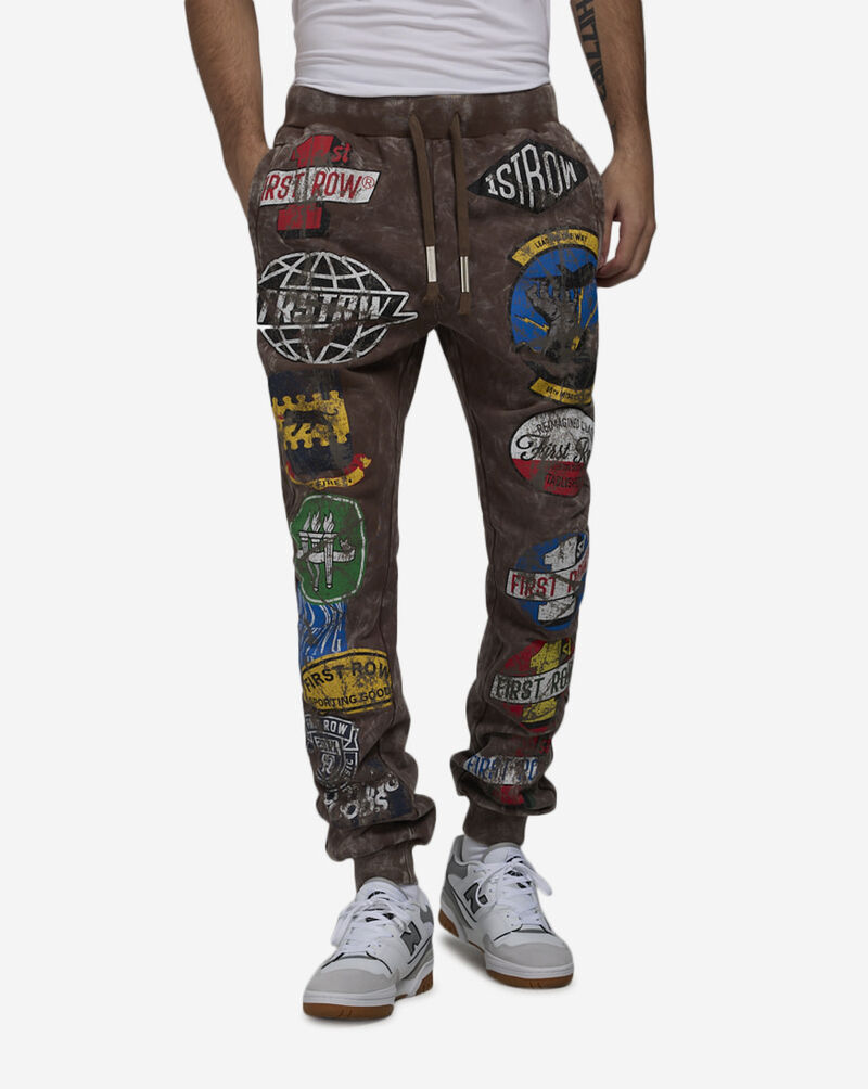 First Row Washed Jogger FRB2476S-BRW Brown 1