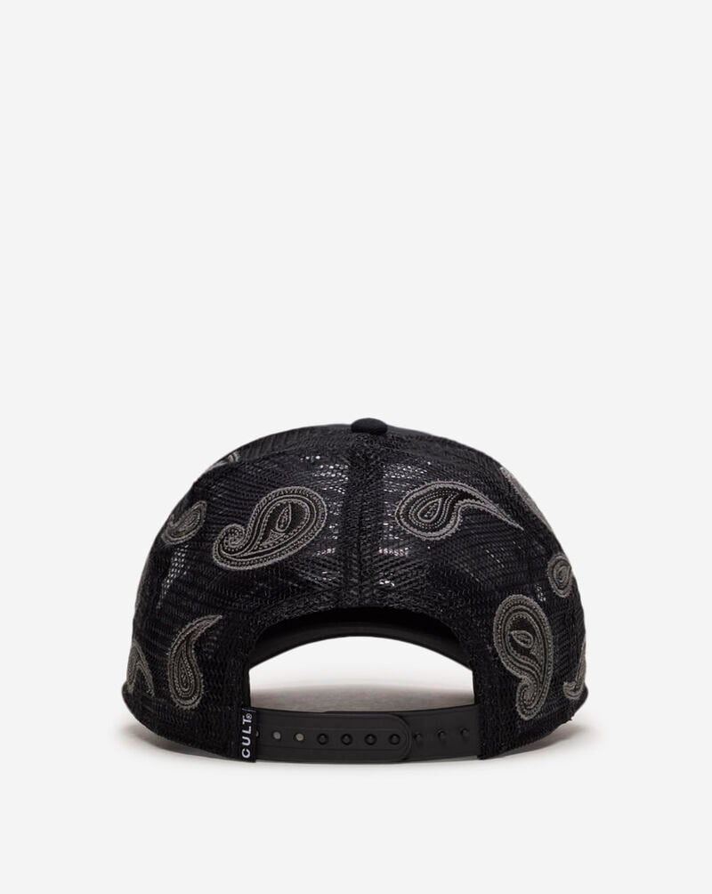 Cult of Individuality Paisley Shimuchan Logo Mesh Back Trucker Hat 624B11-CH73A Black 3