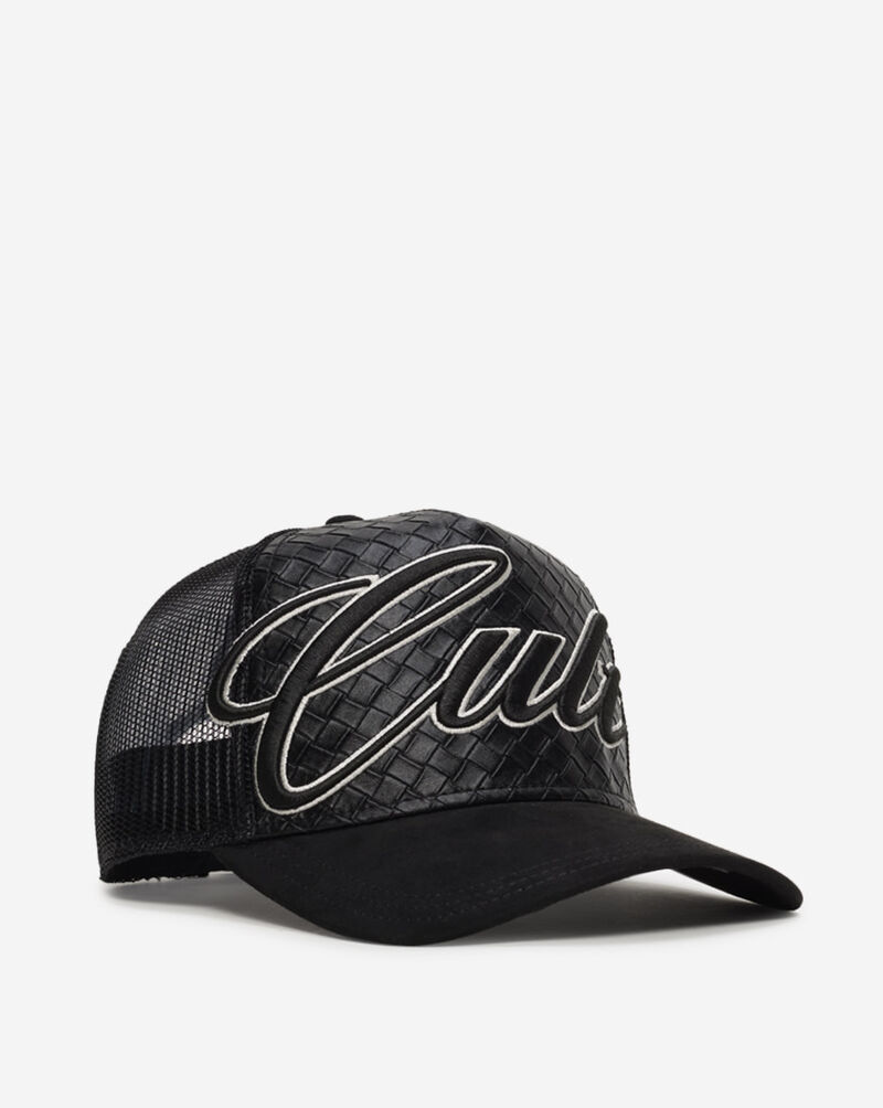 Cult of Individuality Woven Mesh Back Trucker Hat 626BS-CH57B Black 1