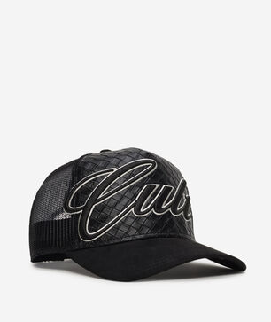 Woven Mesh Back Trucker Hat