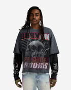 First Row Burning Flames Endorse Long Sleeve Tee FRF3025S-GRY Grey 1